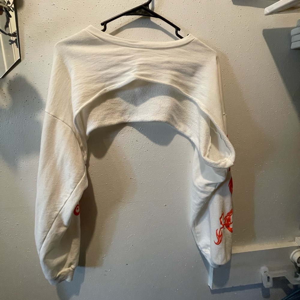 Fashion nova crop long sleeve, dragon print size large